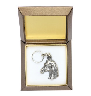 Australian Stock Horse silver-plated keychain with a horse in a decorative box, handbag ornament, backpack pendant by Art-Dog
