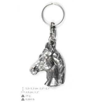 Cheval d'élevage australien - porte-clés argenté avec un cheval dans une boîte décorative, décoration de sac à main, pendentif pour sac à dos de la marque Art-Dog