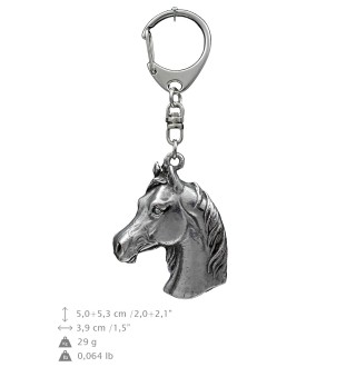Cheval d'élevage australien - porte-clés argenté avec un cheval dans une boîte cadeau, décoration de sac à main, pendentif pour sac à dos de la marque Art-Dog