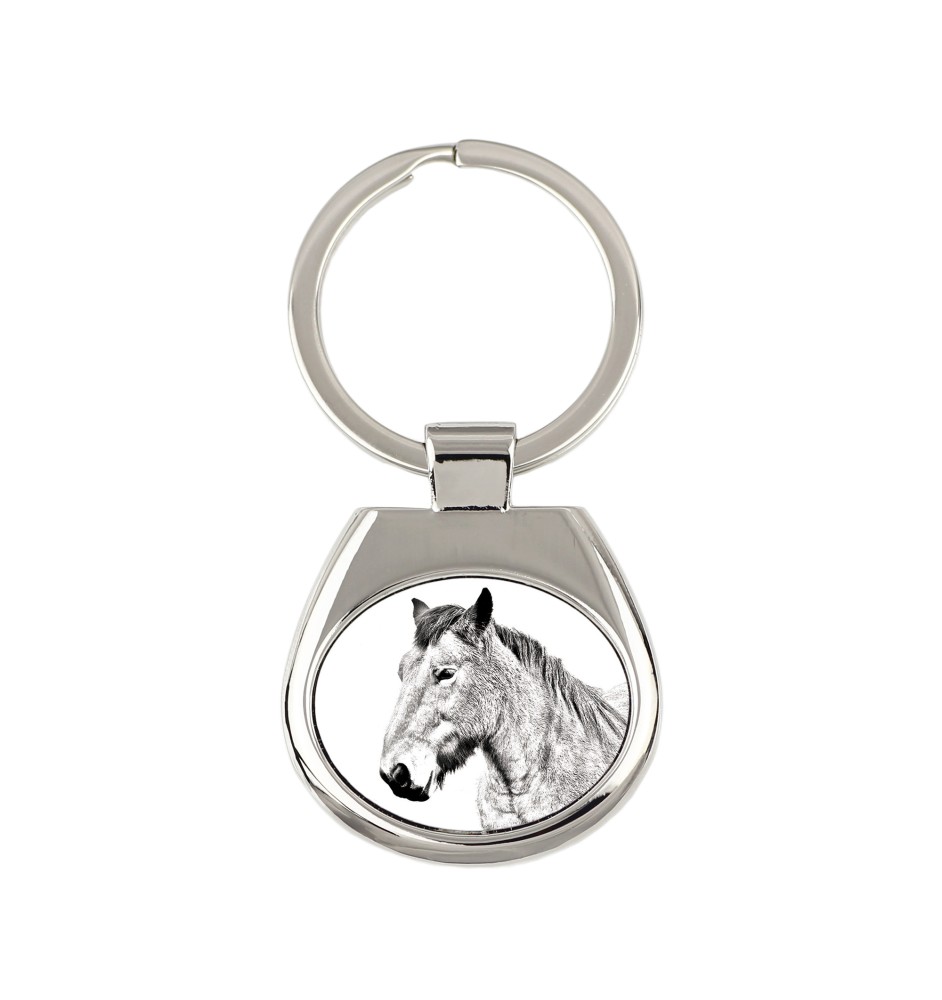 Cheval des Ardennes - porte-clés avec un cheval, porte-clés imprimé, breloque personnalisée de la marque Art-Dog