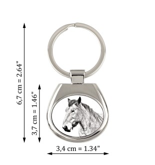 Cheval des Ardennes - porte-clés avec un cheval, porte-clés imprimé, breloque personnalisée de la marque Art-Dog