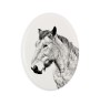 Cheval des Ardennes - une plaque commémorative avec une photo de cheval, une plaque funéraire avec une impression, une plaque ovale personnalisée de la marque Art-Dog