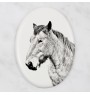 Cheval des Ardennes - une plaque commémorative avec une photo de cheval, une plaque funéraire avec une impression, une plaque ovale personnalisée de la marque Art-Dog
