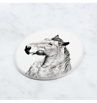 Ardenner Pferd - Gedenktafel mit einem Pferdefoto, Grabplatte mit Druck, personalisierte ovale Platte von Art-Dog.