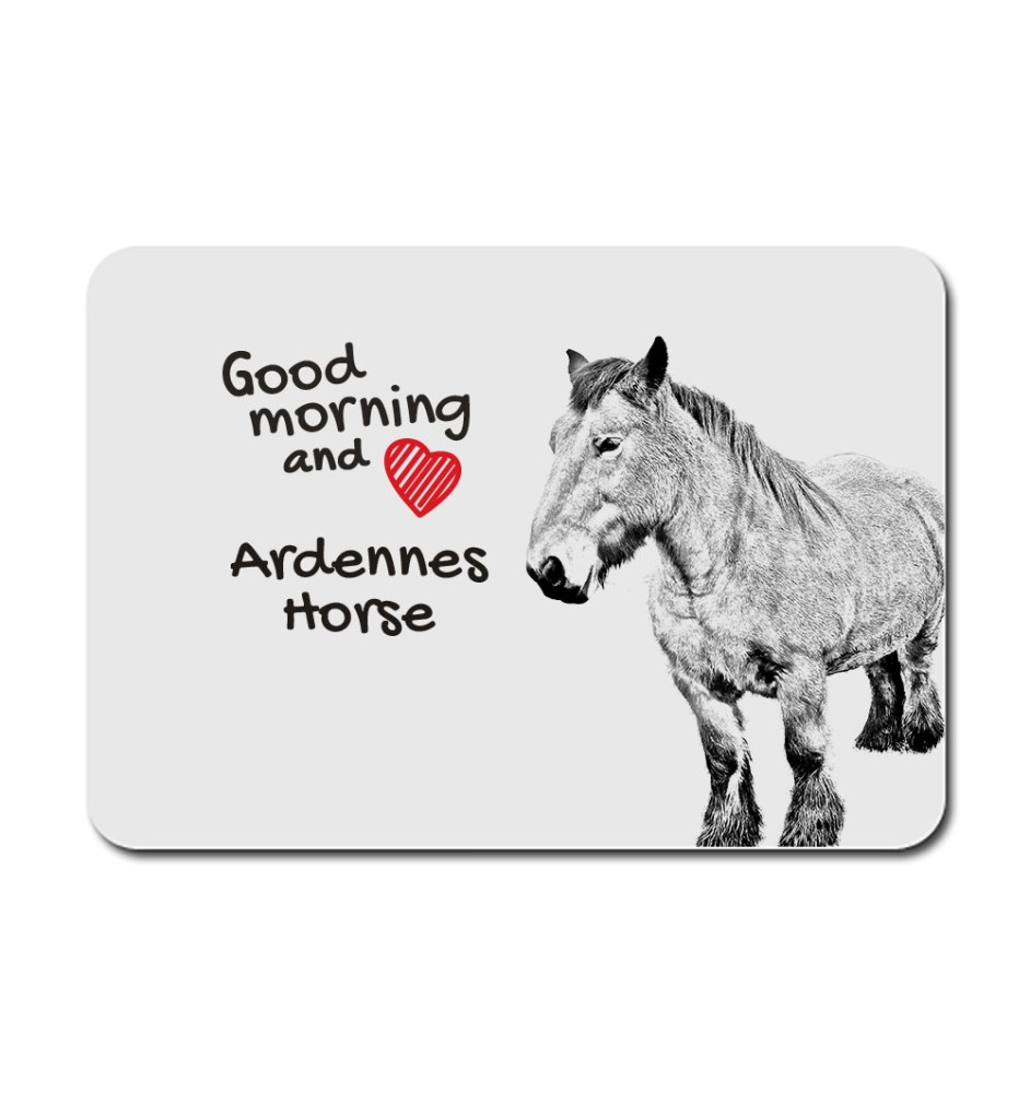 Ardenner Pferd - Mauspad mit Druck, personalisiertes Mauspad mit Pferd, einzigartiges Gadget für Büroangestellte von Art-Dog.