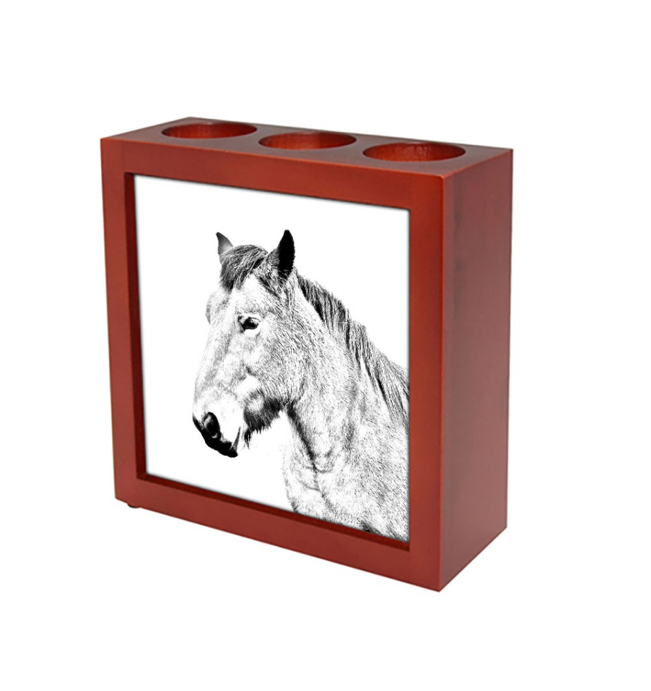 Ardenner Pferd - Stifthalter mit Pferd, Schreibtischorganizer mit Aufdruck, personalisierte Schreibtischdekoration der Marke Art-Dog