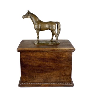 Australian Stock Horse - urn for horse ashes with a statuette, personalized urn with engraving, large box for horse ashes from the Art-Dog brand