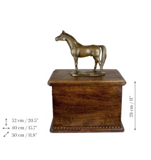 Cheval d'élevage australien - urne pour cendres de cheval avec statuette, urne personnalisée avec gravure, grande boîte pour cendres de cheval de la marque Art-Dog