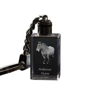 Ardennes Horse - Crystal pendant with photo of a horse, illuminated pendant, unique gift by Art-Dog brand