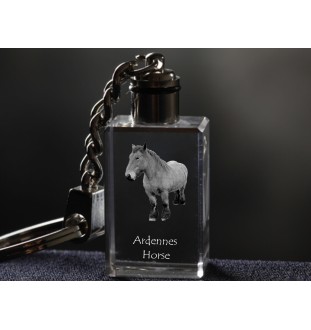 Ardennes Horse - Crystal pendant with photo of a horse, illuminated pendant, unique gift by Art-Dog brand