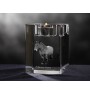 Cheval des Ardennes - Bougeoir avec image d'un cheval, porte bougie en cristal, cadeau personnalisé par la marque Art-Dog