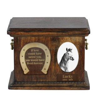 Arabisches Pferd - Eine Urne für die Asche eines Pferdes, eine Urne für ein Pferd mit Foto, personalisierte Tierasche-Box von Art-Dog.