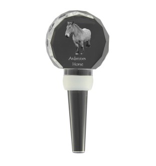 Cheval des Ardennes - Bouchon de bouteille en cristal avec cheval, bouchon de vin unique avec photo, cadeau personnalisé pour sommelier par la marque Art-Dog