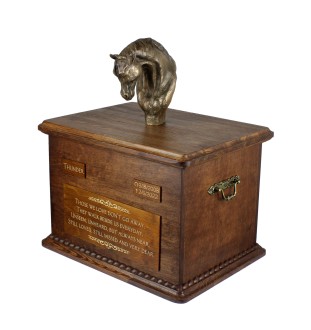 Australisches Zuchtpferd - Eine Urne für die Asche eines Pferdes mit einer Statue, personalisierte Urne mit Gravur, große Schachtel für Pferdeasche von der Marke Art-Dog.