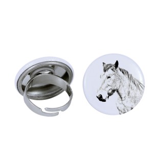 Ardennes Horse - collector's ring with a horse portrait, handmade product, Art-Dog brand