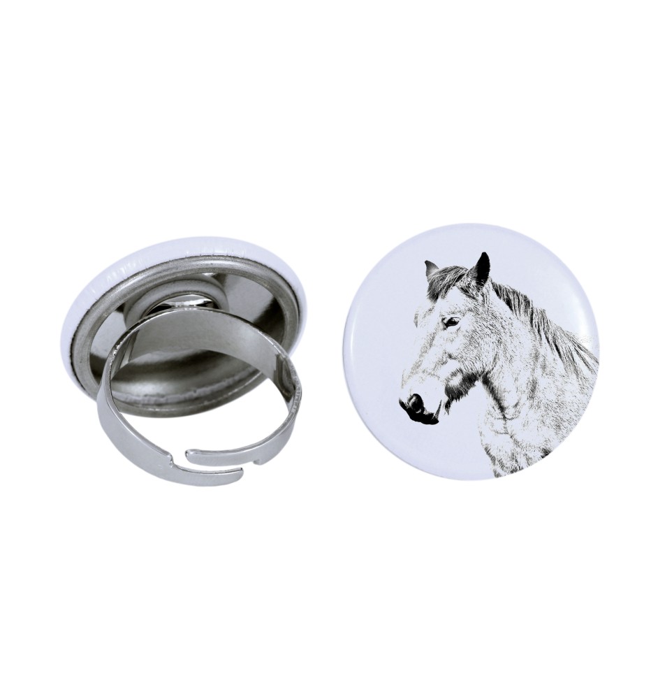 Ardennes Horse - collector's ring with a horse portrait, handmade product, Art-Dog brand