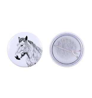 Ardennes Horse - shirt accessory, bag pin, perfect gift with the option to add your brand graphics from Art-Dog.