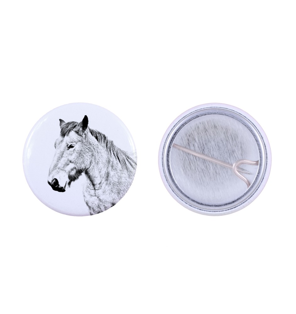 Ardennes Horse - shirt accessory, bag pin, perfect gift with the option to add your brand graphics from Art-Dog.