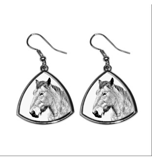Ardenner Pferd - Pferdeohrringe, hängende Ohrringe mit einem Bild, personalisierter Schmuck mit dem Aufdruck der Marke Art-Dog
