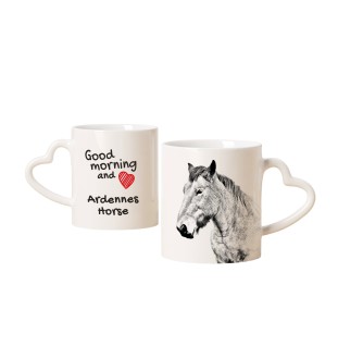 Cheval des Ardennes - tasse avec chien, une tasse adorable avec une anse en forme de cœur, un cadeau universel de la marque Art-Dog
