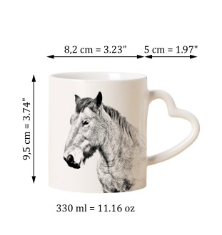 Cheval des Ardennes - tasse avec chien, une tasse adorable avec une anse en forme de cœur, un cadeau universel de la marque Art-Dog