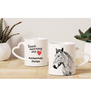 Ardennes Horse - cup with a dog, adorable cup with a heart-shaped handle, universal gift from the Art-Dog brand