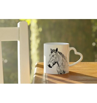 Ardenner Pferd - Tasse mit Hund, entzückende Tasse mit herzförmigem Henkel, universelles Geschenk der Marke Art-Dog