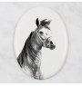 Arabisches Pferd - Gedenktafel mit einem Pferdefoto, Grabplatte mit Druck, personalisierte ovale Platte von Art-Dog.