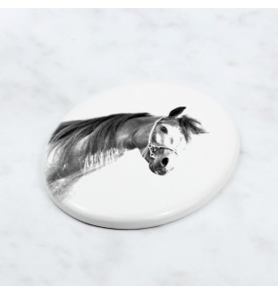 Cheval arabe - une plaque commémorative avec une photo de cheval, une plaque funéraire avec une impression, une plaque ovale personnalisée de la marque Art-Dog