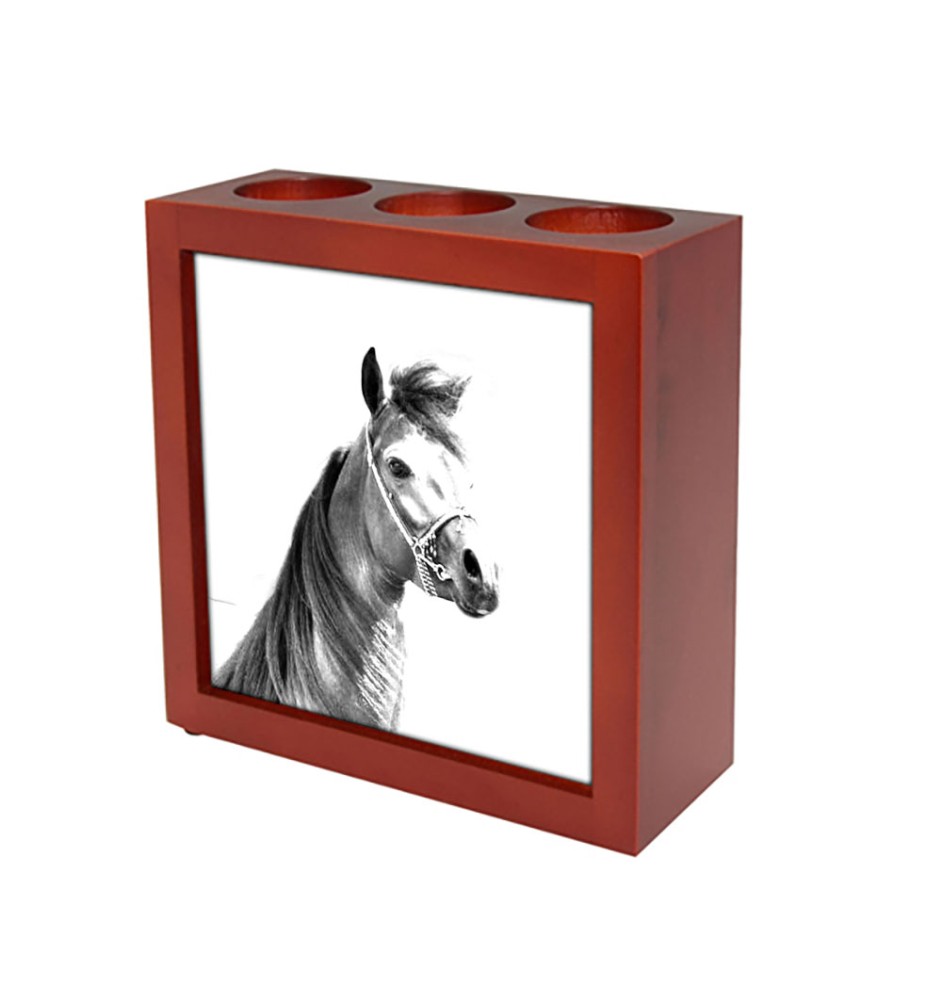 Arabisches Pferd - Stifthalter mit Pferd, Schreibtischorganizer mit Aufdruck, personalisierte Schreibtischdekoration der Marke Art-Dog