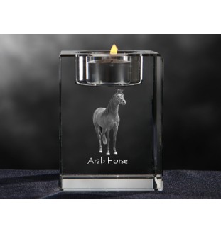 Arab Horse - Candle holder with picture of a horse, crystal tealight holder, personalised gift by Art-Dog brand
