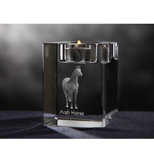 Arab Horse - Candle holder with picture of a horse, crystal tealight holder, personalised gift by Art-Dog brand