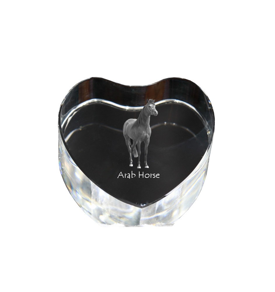 Arabisches Pferd - Pferdefoto im Kristall, Kristallherz, einzigartiger Bilderrahmen der Marke Art-Dog