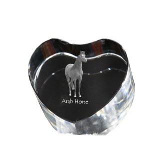 Cheval arabe - une photo de cheval dans un cristal, un cœur en cristal, un cadre exceptionnel avec une photo de la marque Art-Dog