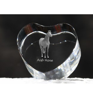 Cheval arabe - une photo de cheval dans un cristal, un cœur en cristal, un cadre exceptionnel avec une photo de la marque Art-Dog