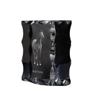 Cheval arabe - Kristall mit einem Pferdebild, Glasstatuette mit einem Bild, einzigartiger Bilderrahmen der Marke Art-Dog