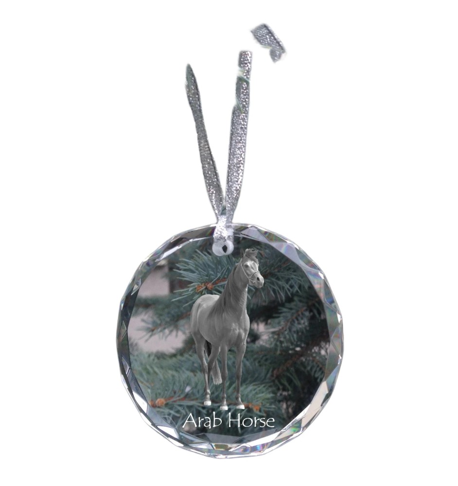 Arab Horse - crystal bauble with a photo, horse photo in crystal, personalized Christmas tree ornament by Art-Dog brand