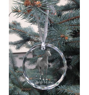 Cheval arabe - boule de Noël en cristal avec une photo, photo de cheval dans le cristal, décoration personnalisée pour sapin de Noël de la marque Art-Dog
