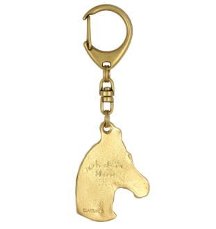 Australisches Zuchtpferd Schlüsselanhänger und Halskette mit einem Pferd in einer Schachtel, hochwertig vergoldetes Produkt, Marke Art-Dog