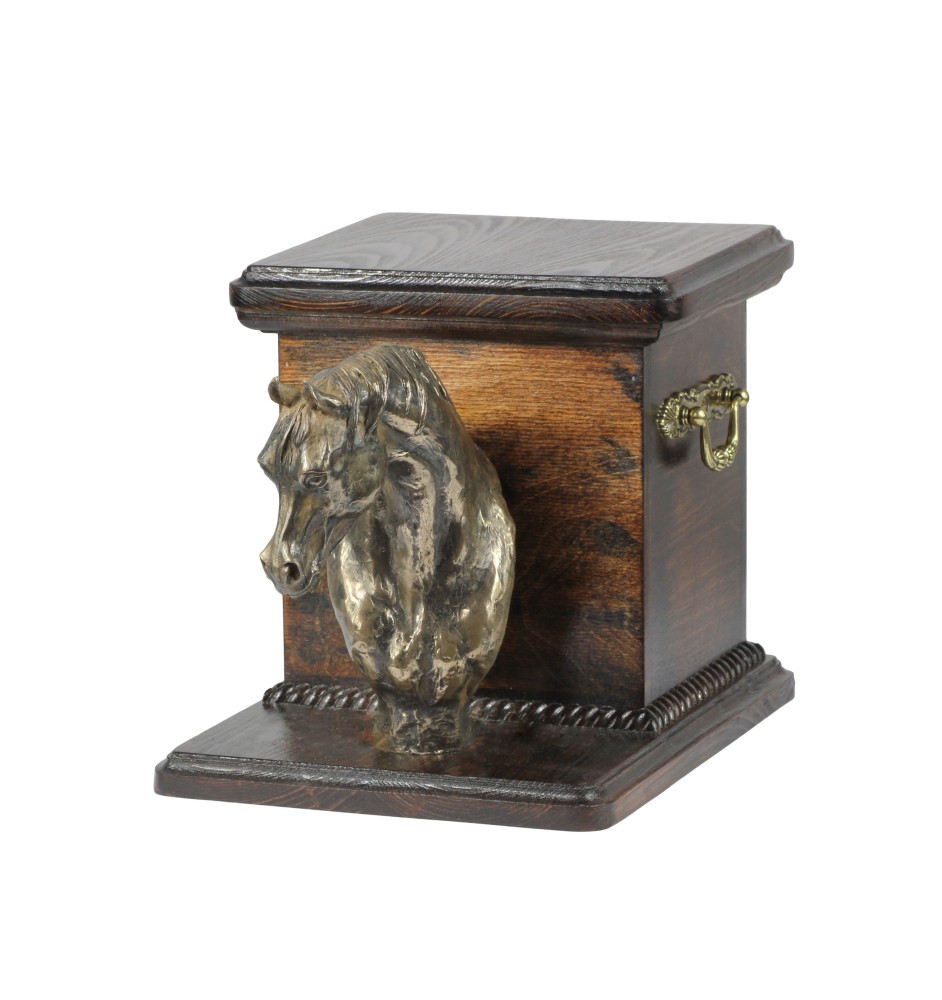 Cheval d'élevage australien urne pour les cendres d'un cheval avec une statuette, urne élégante pour cheval, urne exceptionnelle avec buste de cheval de la marque Art-Dog