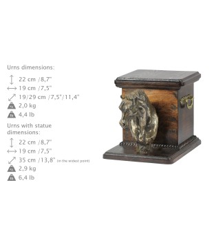 Cheval d'élevage australien urne pour les cendres d'un cheval avec une statuette, urne élégante pour cheval, urne exceptionnelle avec buste de cheval de la marque Art-Dog