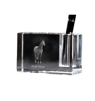 Arab Horse - Pen stand, crystal organiser with picture of a horse, unique desk decoration by Art-Dog brand