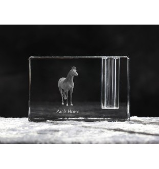 Koń czystej krwi arabskiej penholder kryształowy z koniem Art-Dog