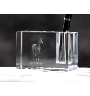 Cheval arabe - Porte-stylos, organiseur en cristal avec image d'un cheval, décoration de bureau unique par la marque Art-Dog