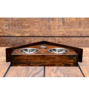 Australian Stock Horse - wooden stand with bowls for a horse, decorative dog bowls, adoption gift for a horse by Art-Dog