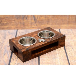 Cheval d'élevage australien - support en bois avec des bols pour chien, bols pour chien en acier, cadeau pour l'adoption d'un chien de la marque Art-Dog