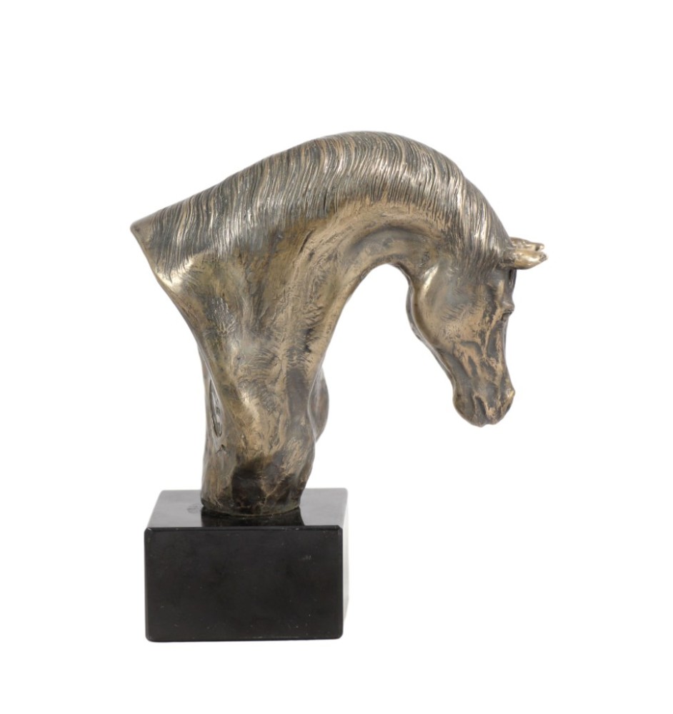 Australisches Zuchtpferd - elegante Statue, Pferdebüste auf einem steinernen Sockel, Trophäe für Pferderennen der Marke Art-Dog