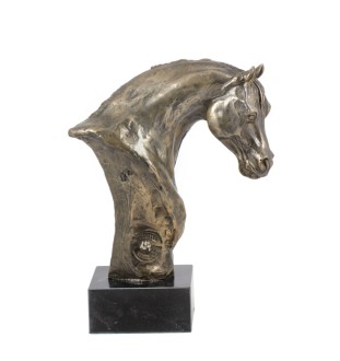 Cheval d'élevage australien I - une élégante statuette, un buste de cheval sur un socle en pierre, un trophée pour les courses de chevaux de la marque Art-Dog