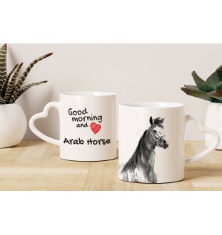 Cheval arabe - tasse avec chien, une tasse adorable avec une anse en forme de cœur, un cadeau universel de la marque Art-Dog