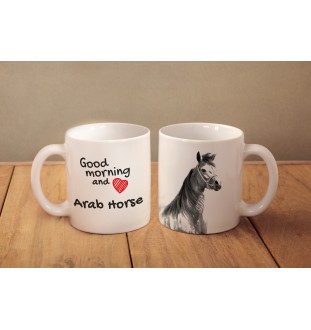 Arabisches Pferd - Tasse mit Hund, personalisierte Tasse mit Druck, klassisches Geschenk für jeden von der Marke Art-Dog.